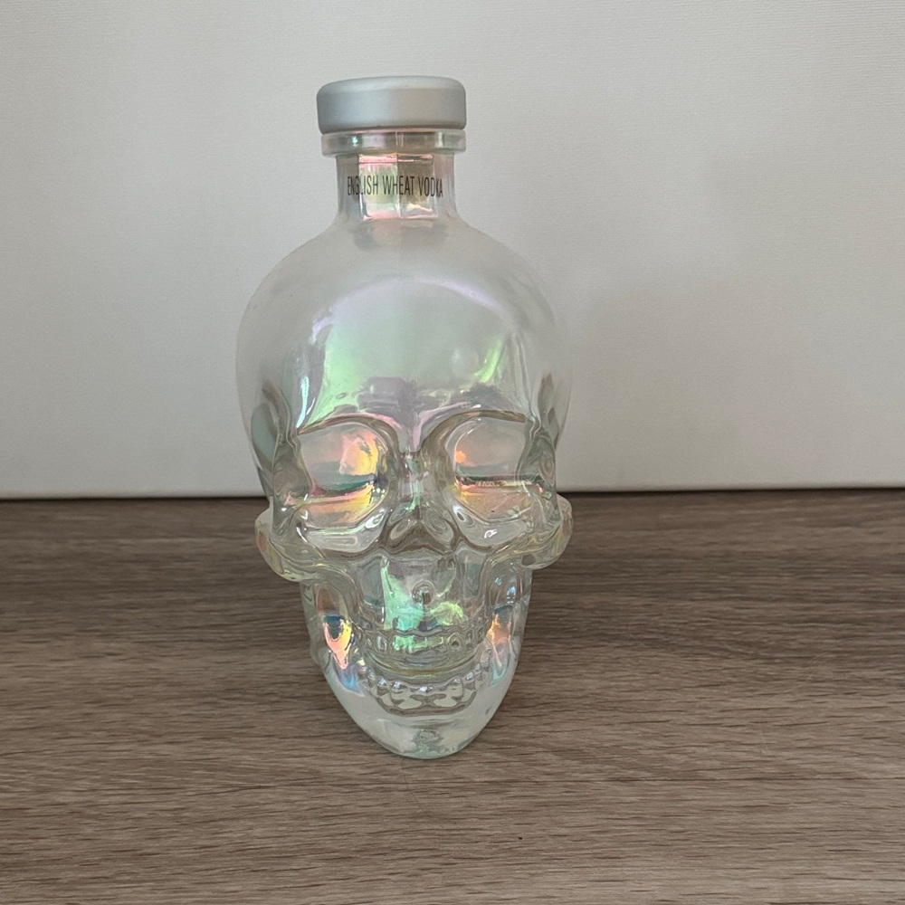 Crystal Head Skull Iridescent Glass Bottle - 750ml empty